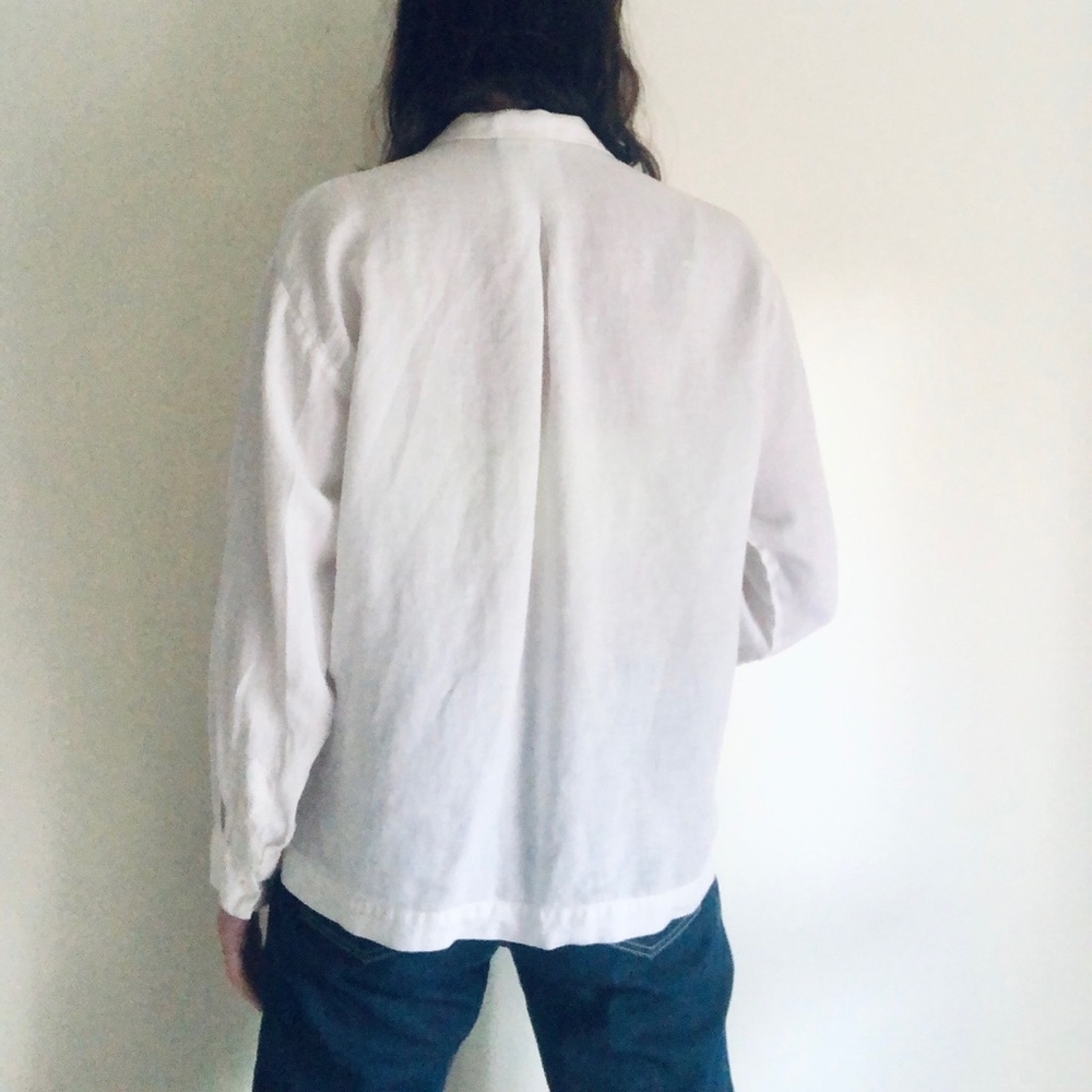 Eskandar 100% linen white button down - Picture 5 of 16
